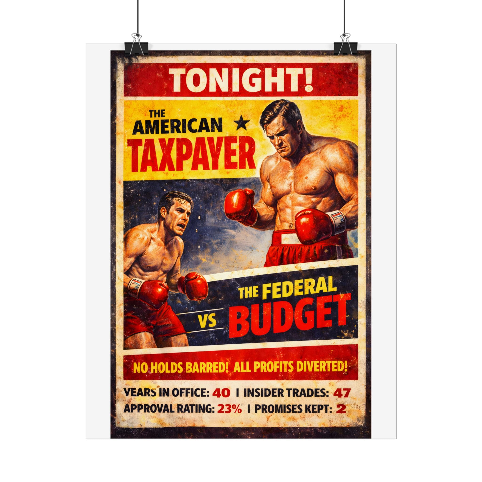 The American Taxpayer vs The Federal Budget Poster
