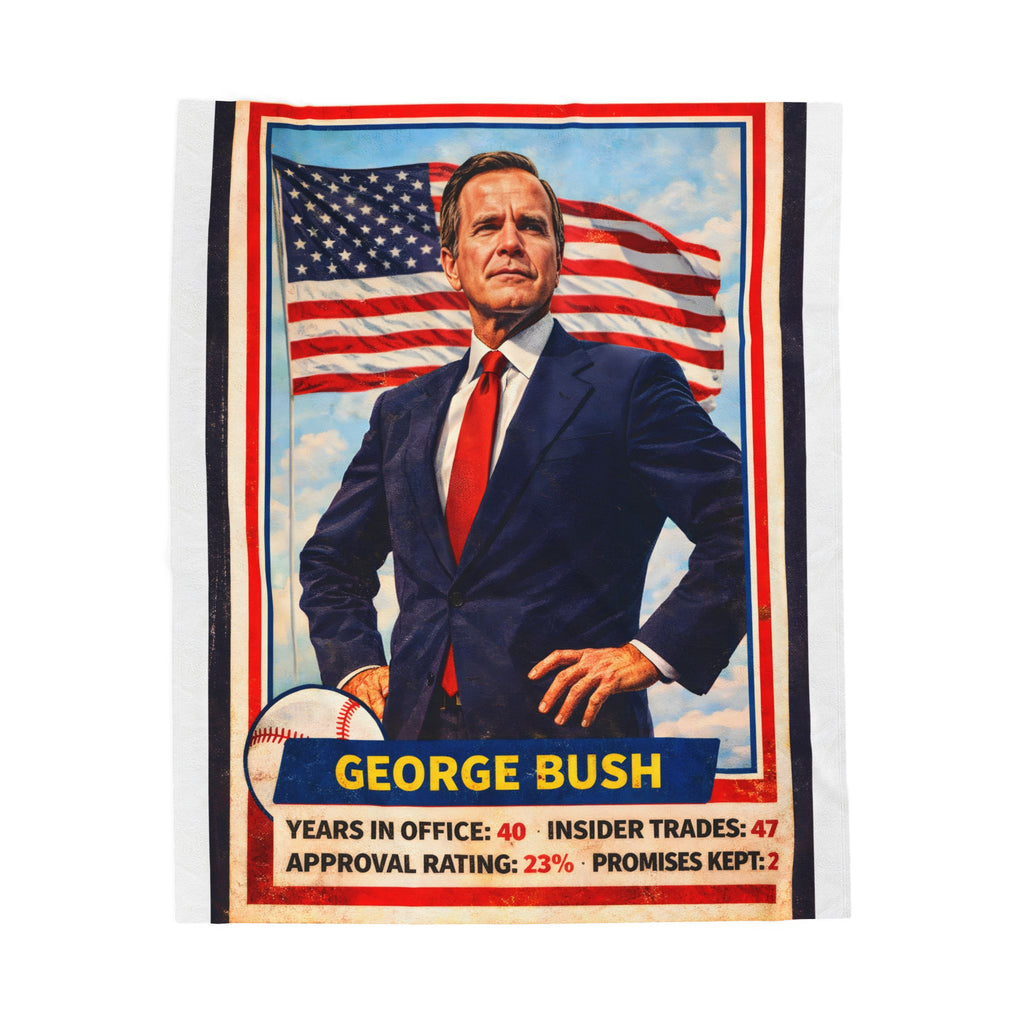 George Bush Portrait Velveteen Blanket