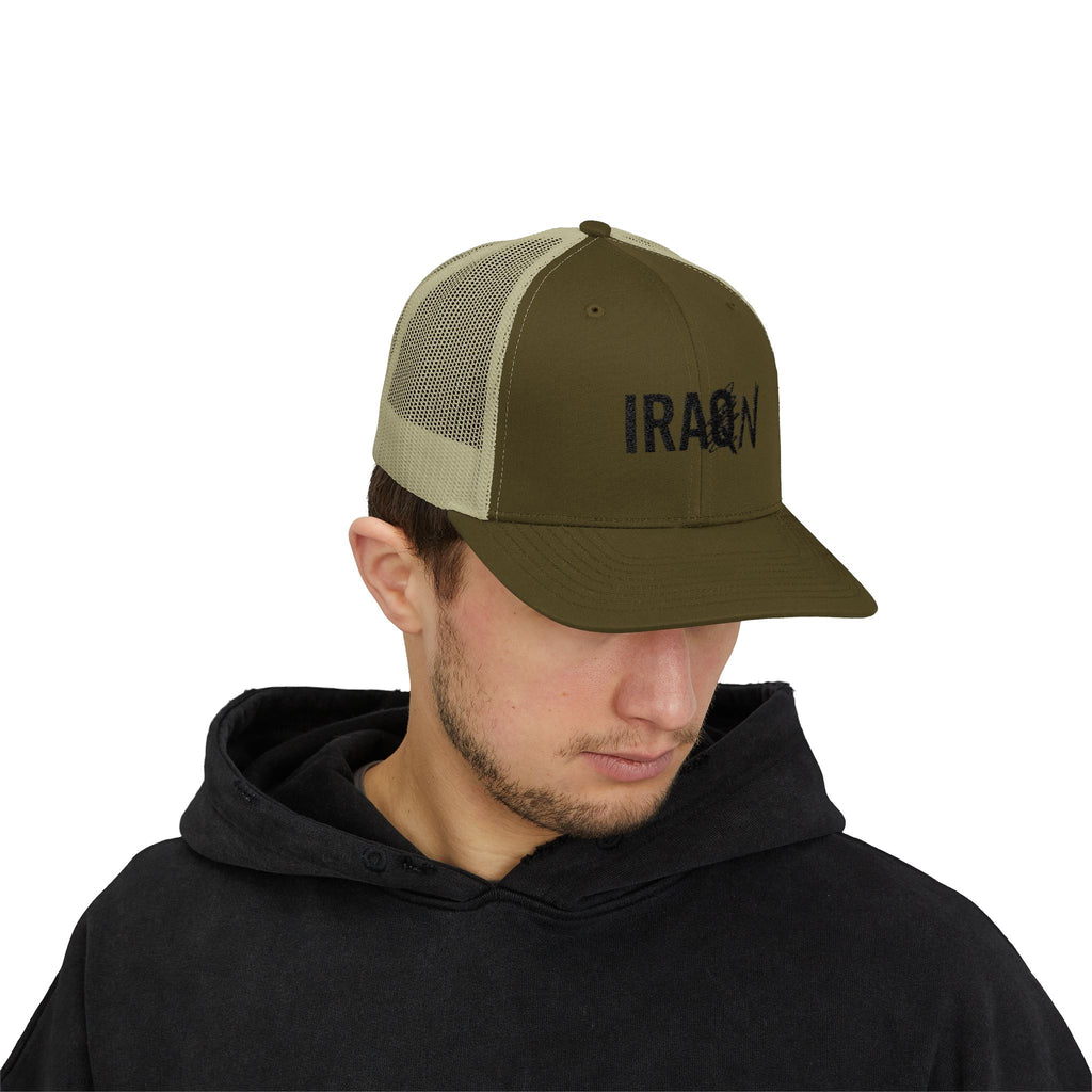 Iraq Distressed Logo Trucker Cap