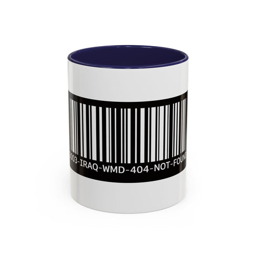 Barcode 'WMD-404 Not Found' Accent Coffee Mug — Novelty Geek Humor Gift (11/15oz)
